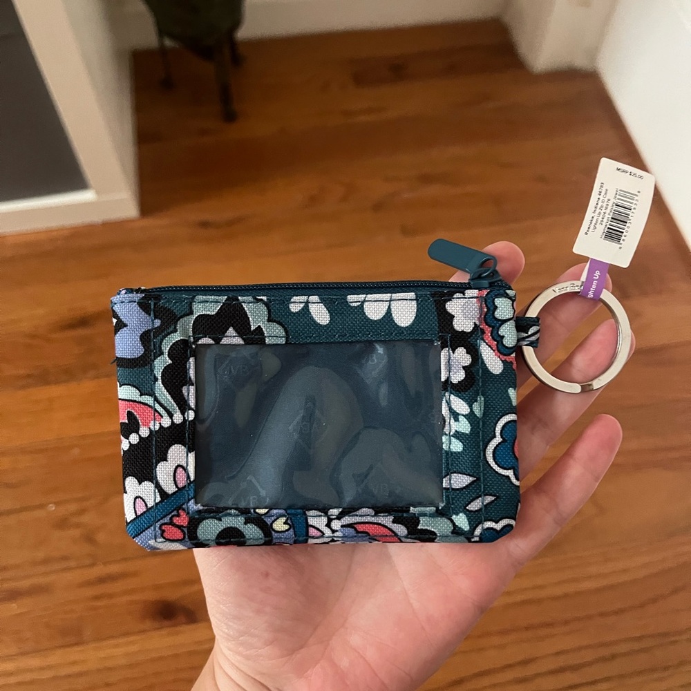 Vera Bradley Floral Patterned ID Wallet Keychain New NWT